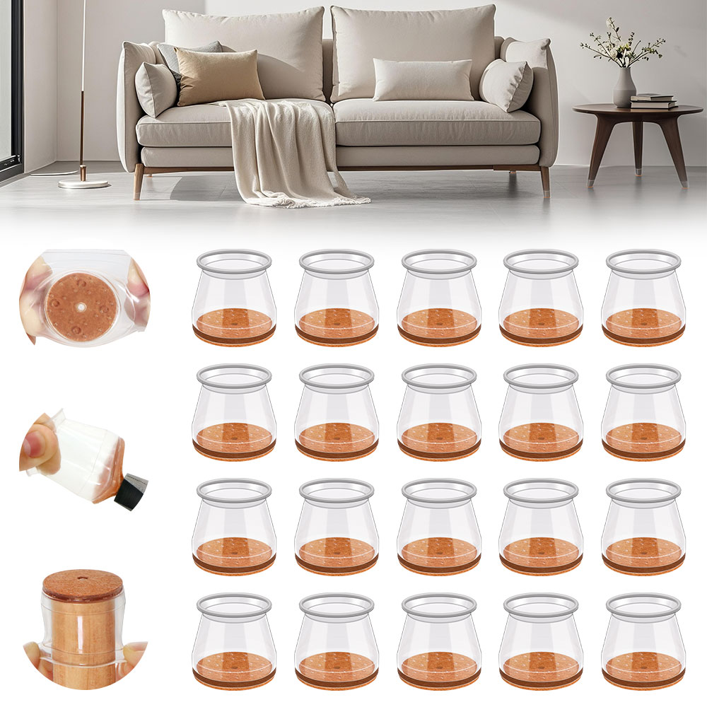 Outdoor Furniture Leg Protectors - 24-36pcs Chair Leg Caps Silicone Feet