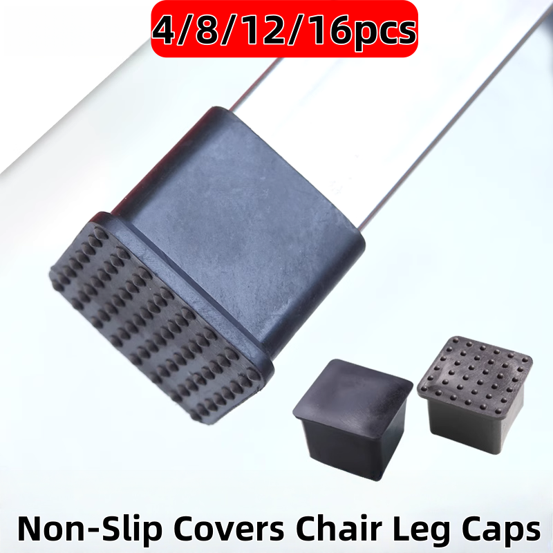 Outdoor Furniture Leg Protectors - 4-16Pcs Non-Slip Chair Leg Caps Rubber