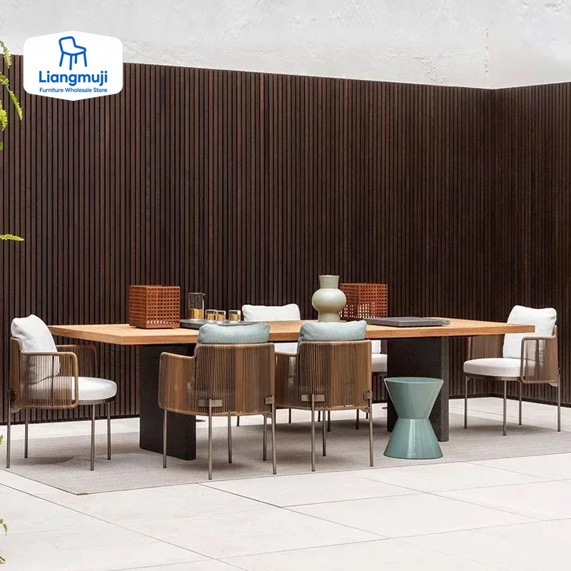Outdoor Furniture Italian - Wood Waterproof Garden Furniture Sets Rattan