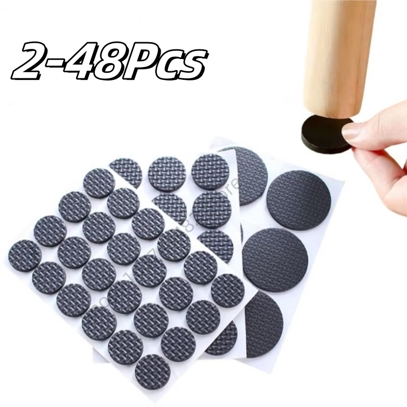Outdoor Furniture Leg Protectors - 2-48Pc Self Adhesive Black Furniture Leg