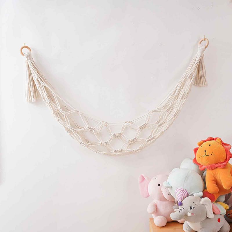 Outdoor Furniture Upholstery - Boho Stuffed Animal Hammock Storage Hammock