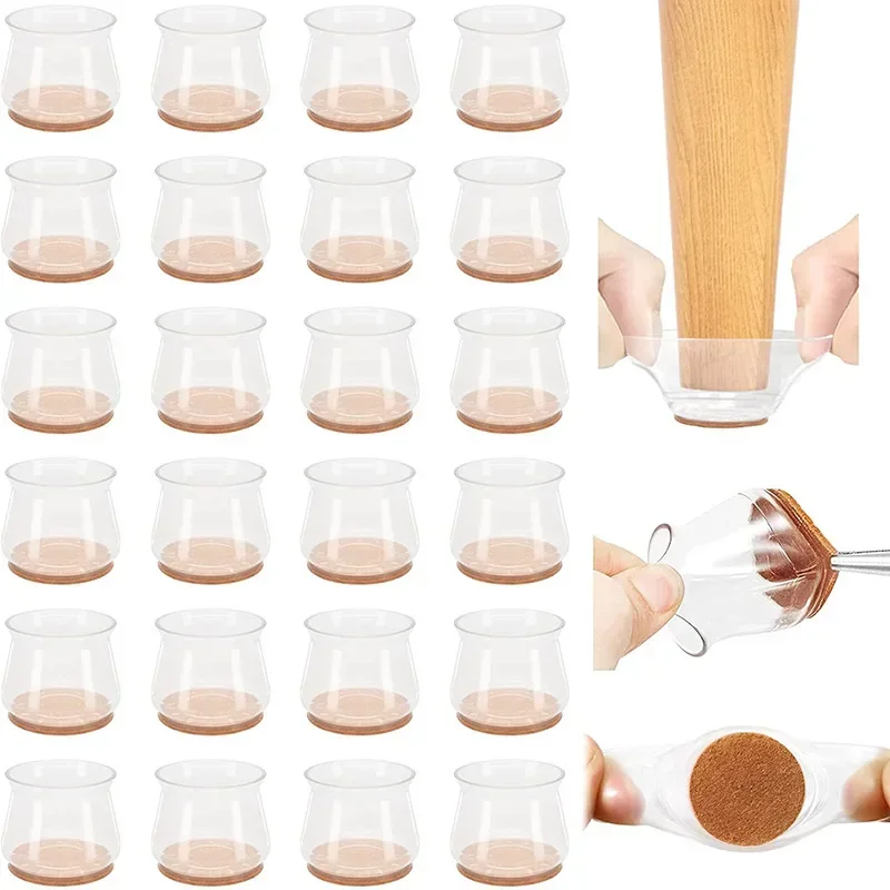 Outdoor Furniture Leg Protectors - 4/16pcs Chair Leg Caps Rubber Feet