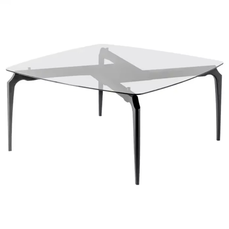 Outdoor Furniture Italian - Italian minimalist glass top wooden tables