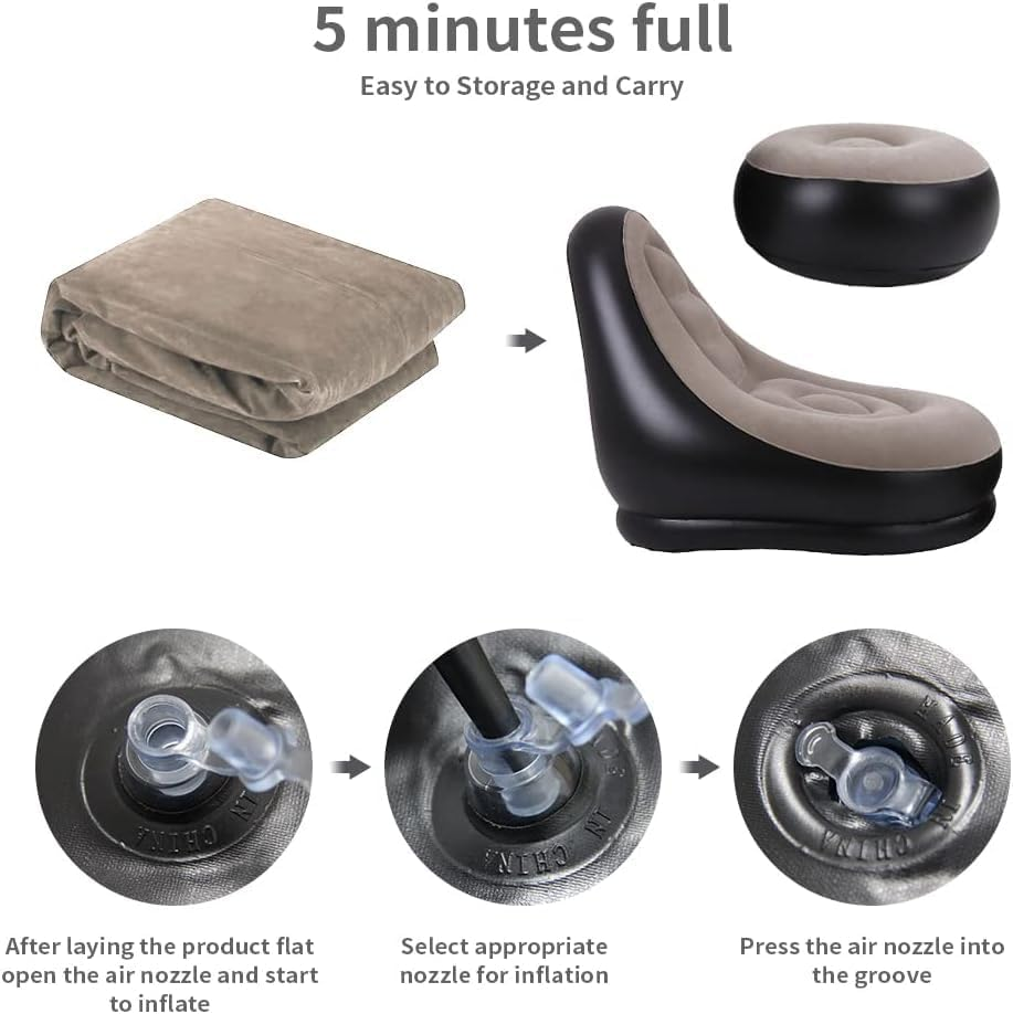 2Pcs Lazy Sofa Inflatable Chai - Outdoor Furniture Recliner Set review and price