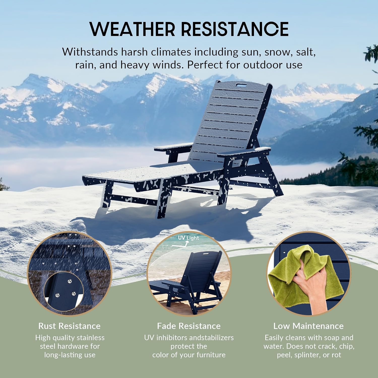 Malibu Poly Reclining Chaise L - Outdoor Furniture Recliner Set review and price