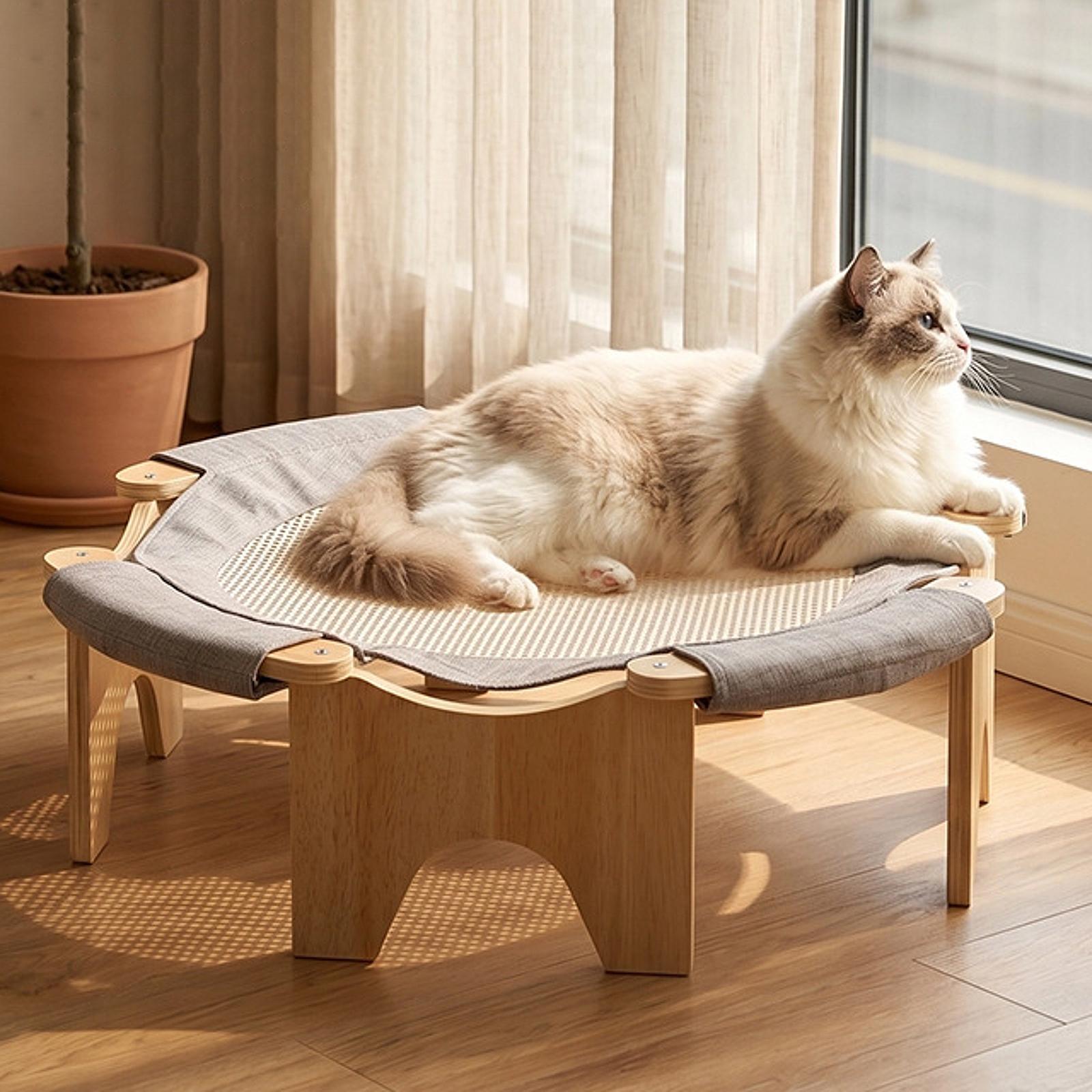 Elevated Pet Bed Wooden Cat Ha - Outdoor Furniture Durable review and price