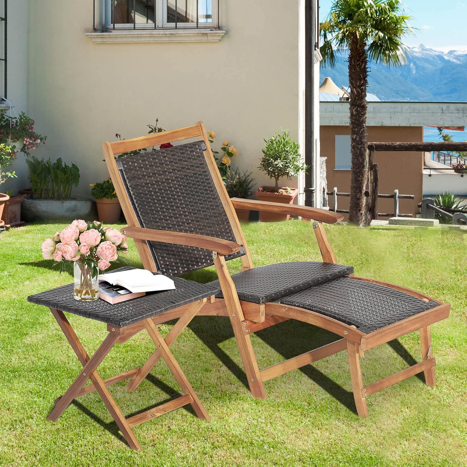 Foldable Outdoor Patio Lounge  - Outdoor Furniture Recliner Set review and price