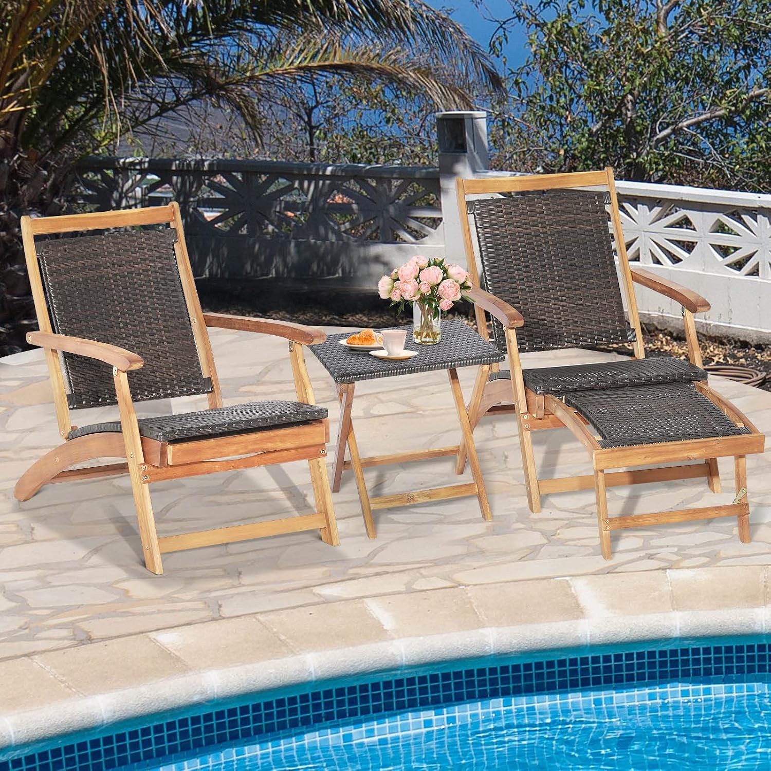 Foldable Outdoor Patio Lounge  - Outdoor Furniture Recliner Set review and price