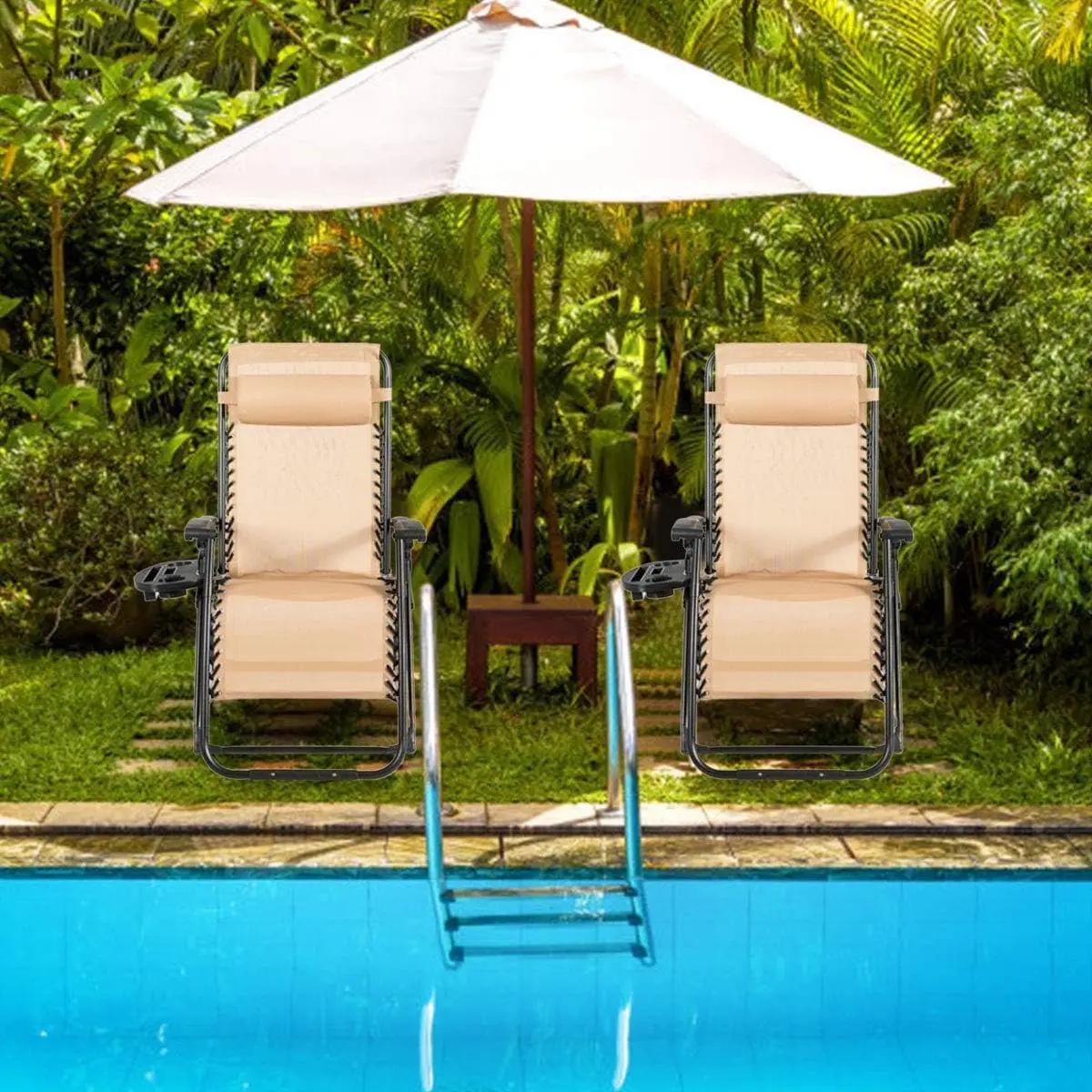 Zero Gravity Lounge Chair Set  - Outdoor Furniture Recliner Set review and price